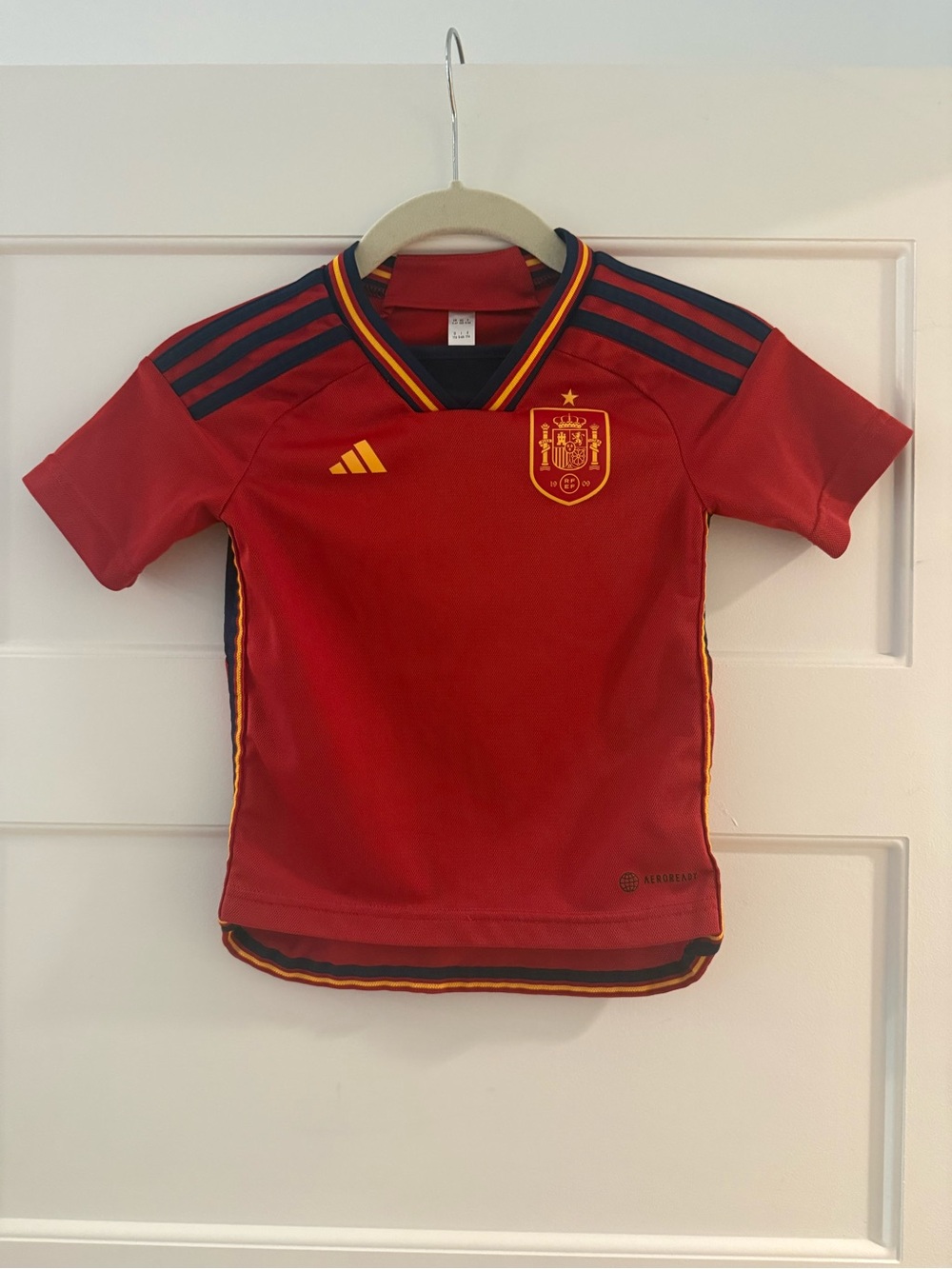 ADIDAS- Kids Spain Red Soccer Jersey